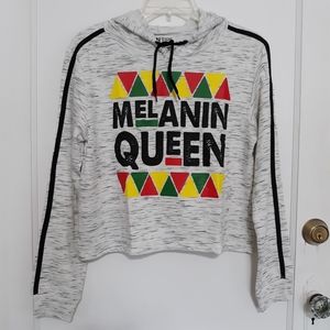 ON FIRE Hoodie Sweatshirt Off White Size Medium